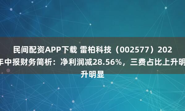 民间配资APP下载 雷柏科技（002577）2025年中报财务简析：净利润减28.56%，三费占比上升明显