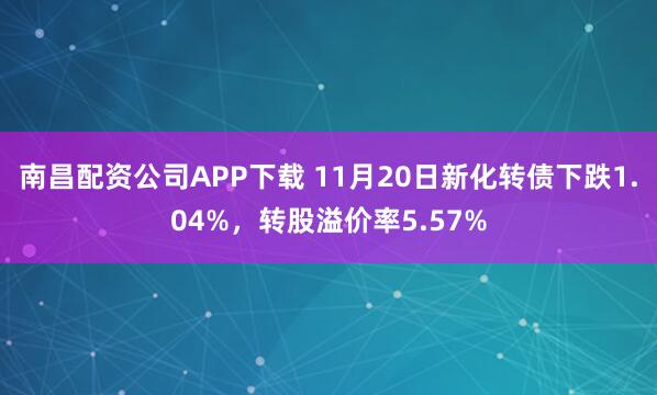 南昌配资公司APP下载 11月20日新化转债下跌1.04%，转股溢价率5.57%